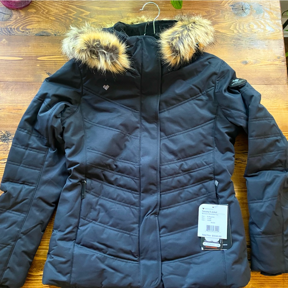 Brand New Obermeyer Tuscany II Women’s Ski Jacket Black Sz 4